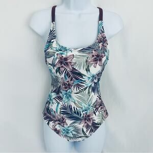 NWOT Hurley Floral Open Back One Piece Swimsuit Size Small